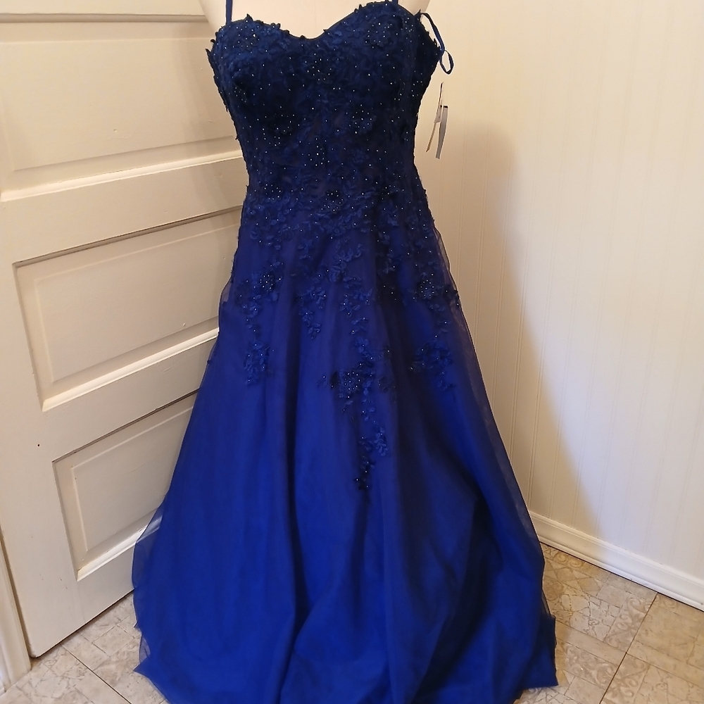 Xscape Royal Blue Formal Cruise Dance Prom Dress 14